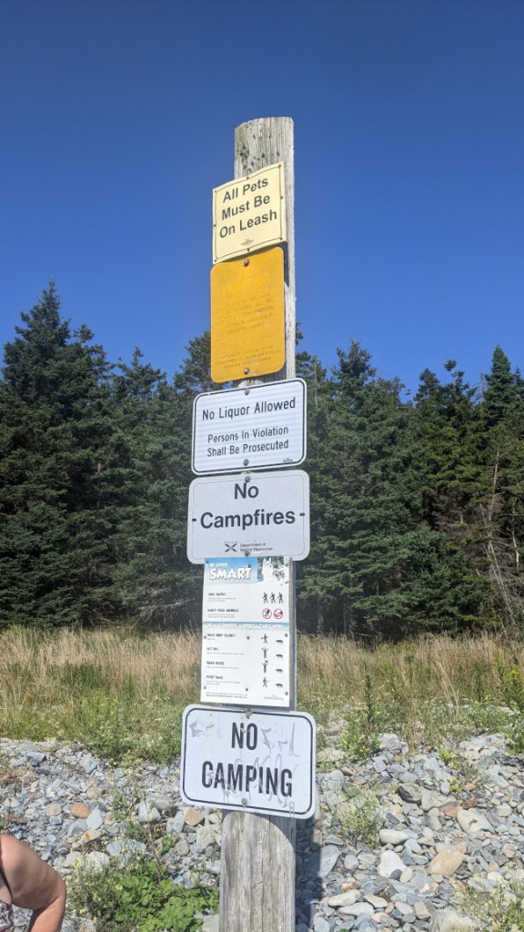 signs say no campfires and no camping